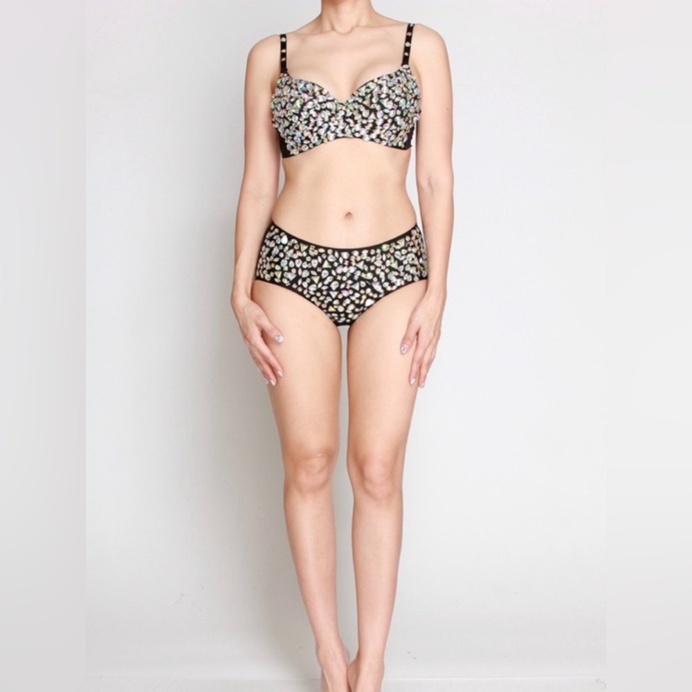 New 2 Pc Rhinestone Top and Bottom Never Worn